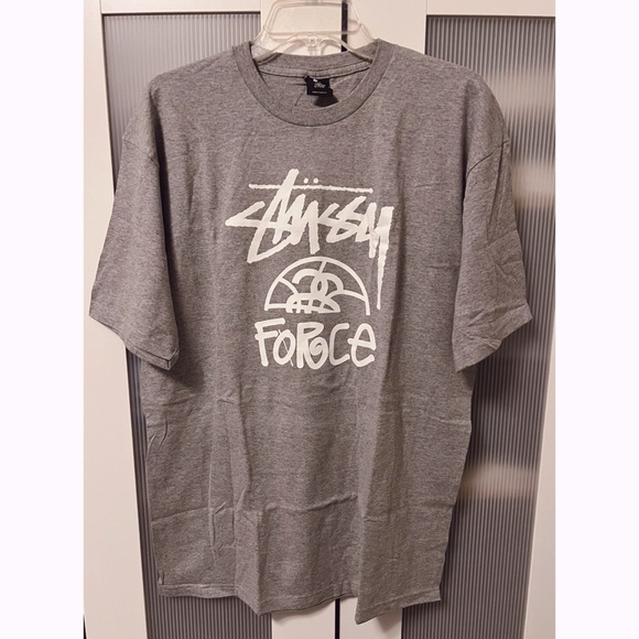 NWOT Stussy x Nike Sky Force Collab Graphic Tee Tshirt Men Size L Gray White - Picture 1 of 6